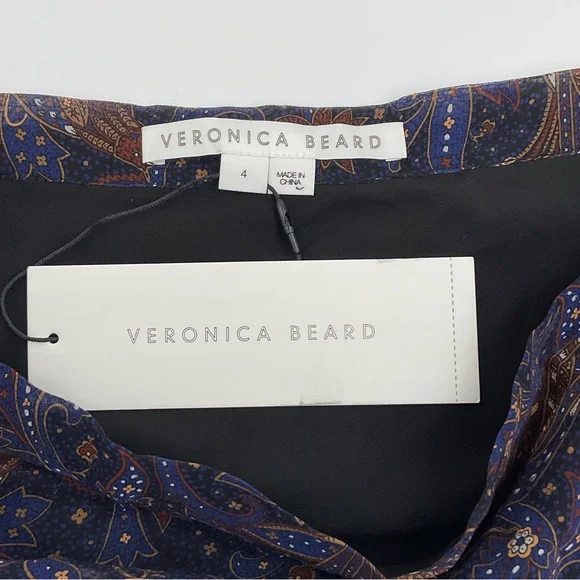 Veronica Beard NWT Trixie Silk Handkerchief Chiffon Ruffle Asymmetric Midi 4 - Picture 9 of 16